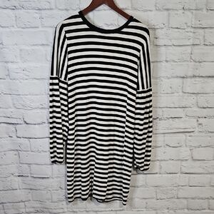 GAP Monochrome Striped Long Sleeve Dress